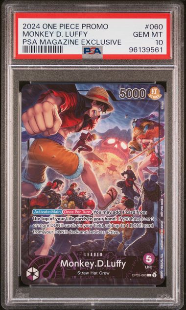 One Piece Monkey D Luffy PSA Magzine Promo PSA 10