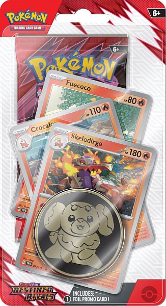 Destined Rivals Premium Checklane Blister (1 Booster Pack, 3 Promo, 1 Coin)
